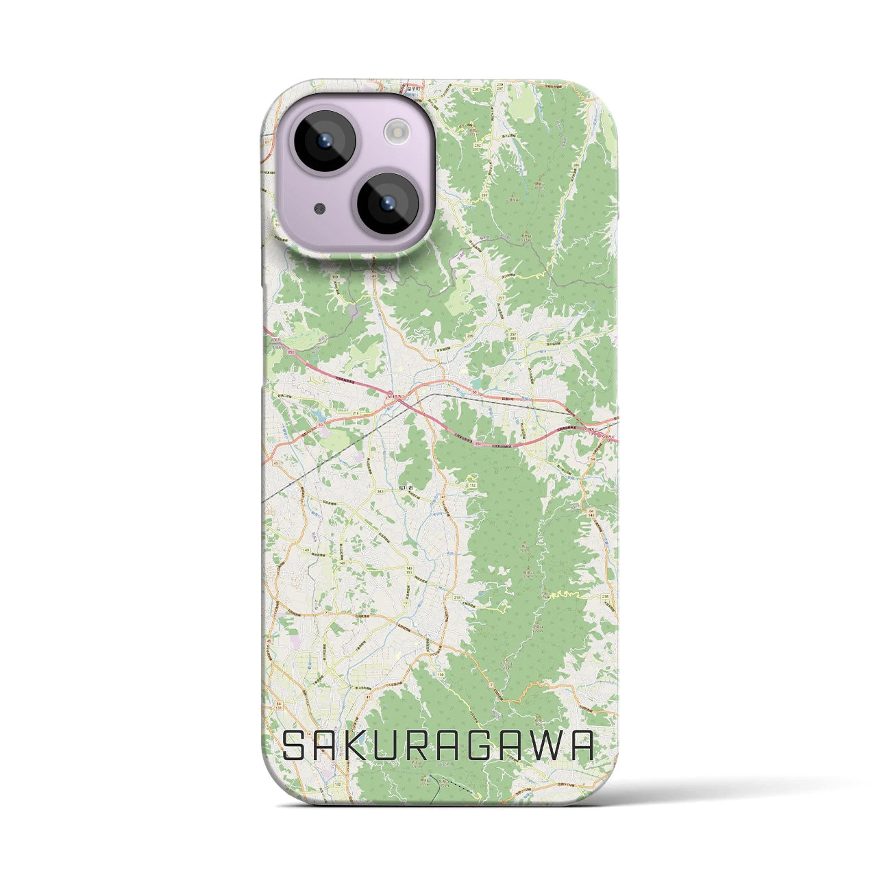 【桜川(茨城県)】地図柄iPhoneケース(バックカバータイプ)