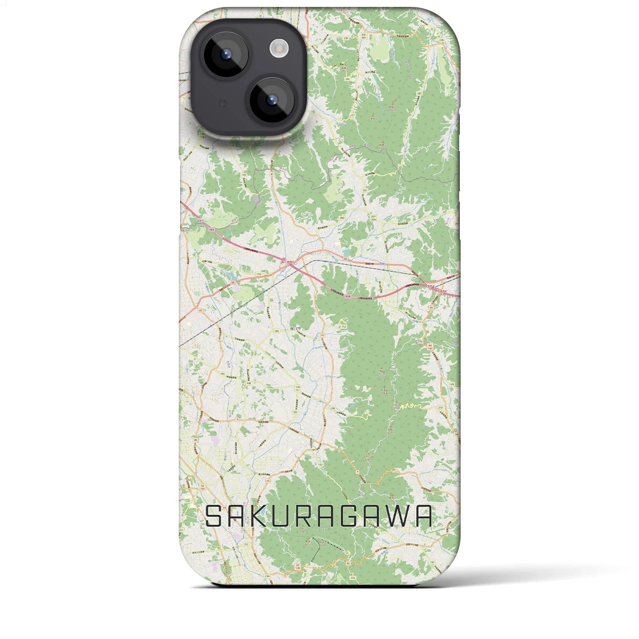 【桜川(茨城県)】地図柄iPhoneケース(バックカバータイプ)