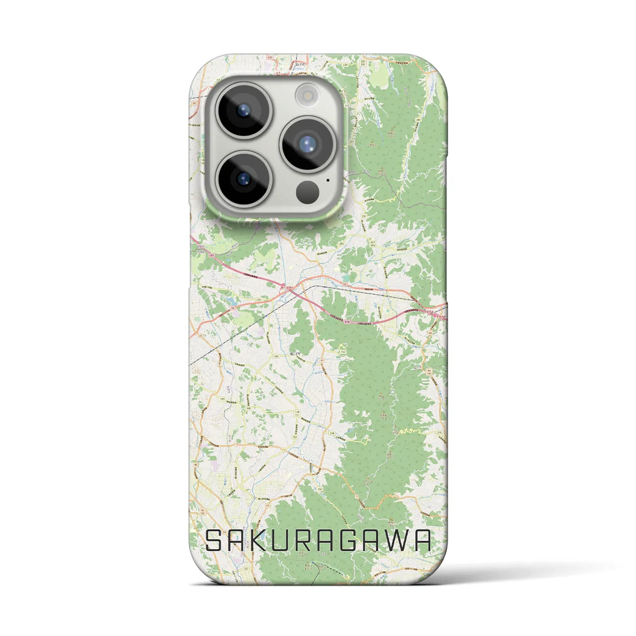 【桜川(茨城県)】地図柄iPhoneケース(バックカバータイプ)