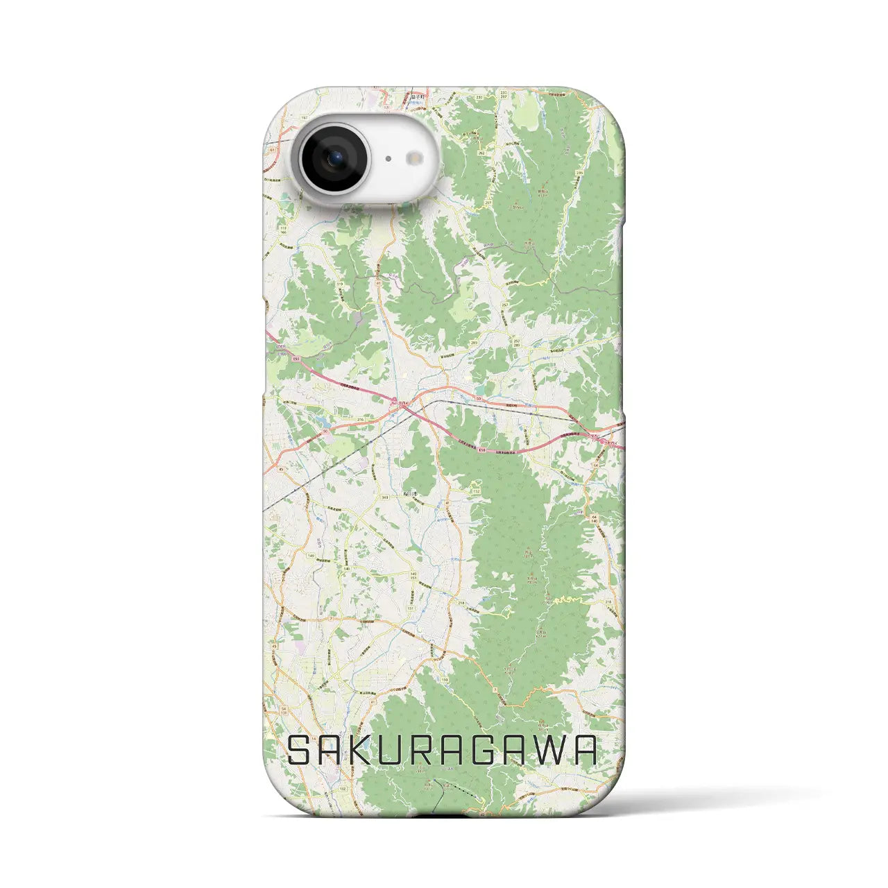 【桜川(茨城県)】地図柄iPhoneケース(バックカバータイプ)