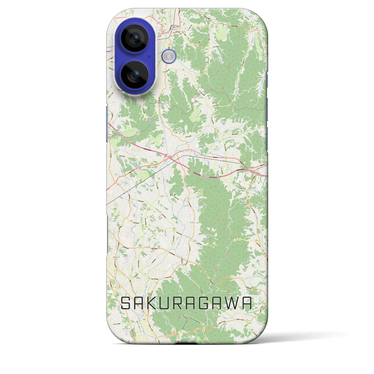 【桜川(茨城県)】地図柄iPhoneケース(バックカバータイプ)ナチュラル・iPhone 16 Pro Max 用