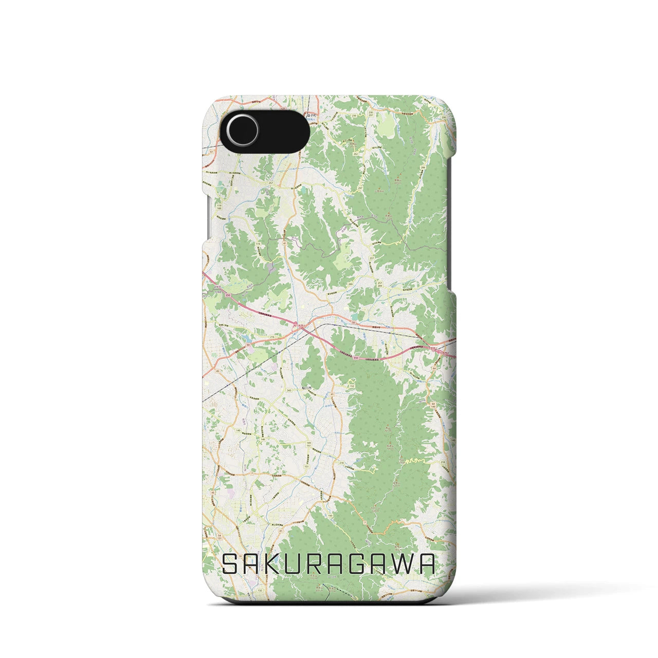 【桜川(茨城県)】地図柄iPhoneケース(バックカバータイプ)