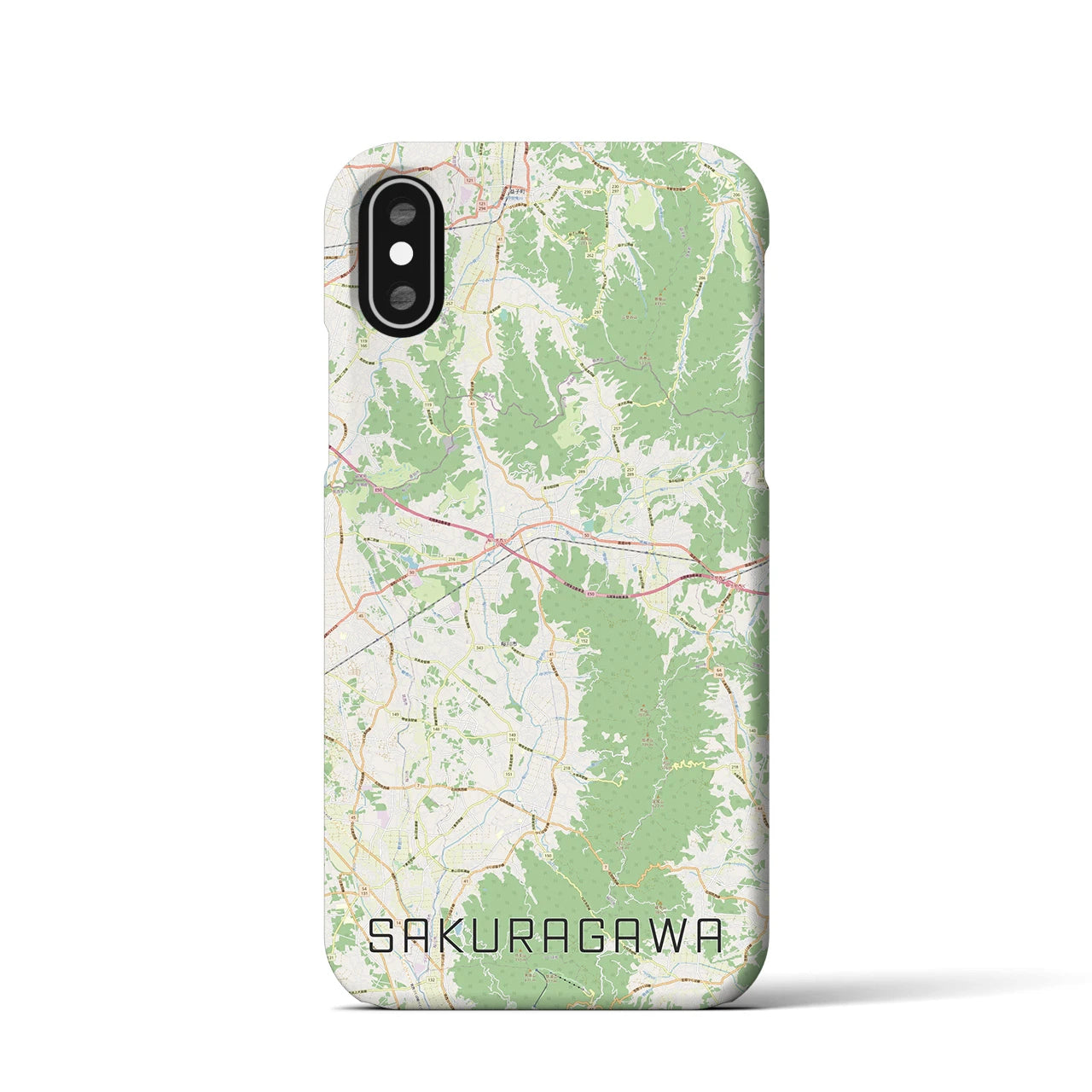 【桜川(茨城県)】地図柄iPhoneケース(バックカバータイプ)