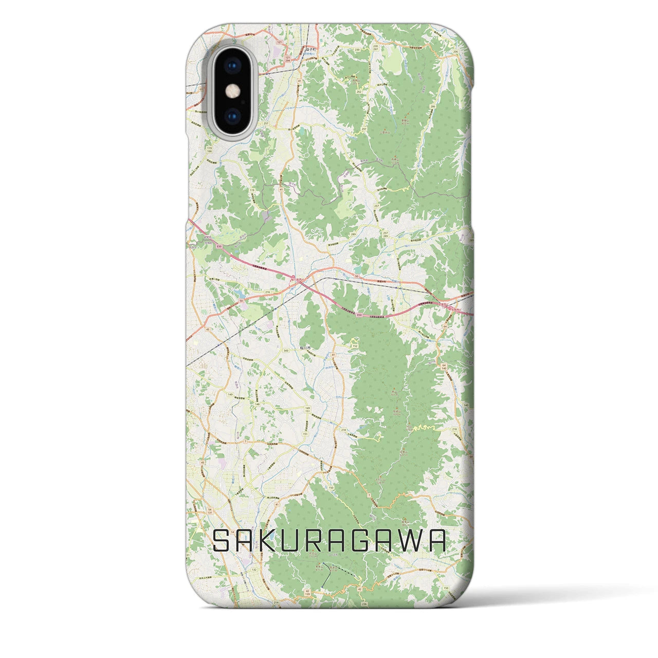 【桜川(茨城県)】地図柄iPhoneケース(バックカバータイプ)