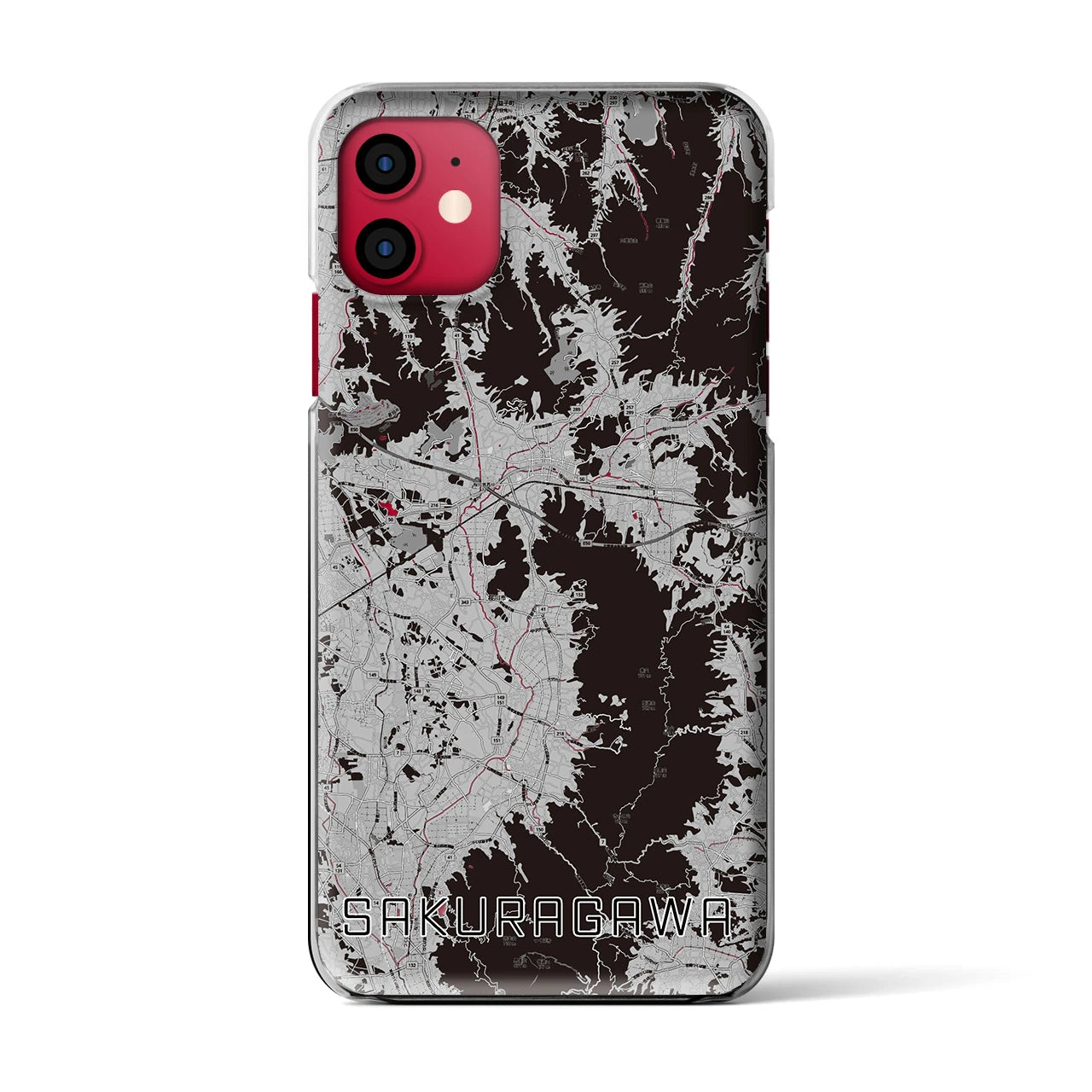 【桜川(茨城県)】地図柄iPhoneケース(クリアタイプ)