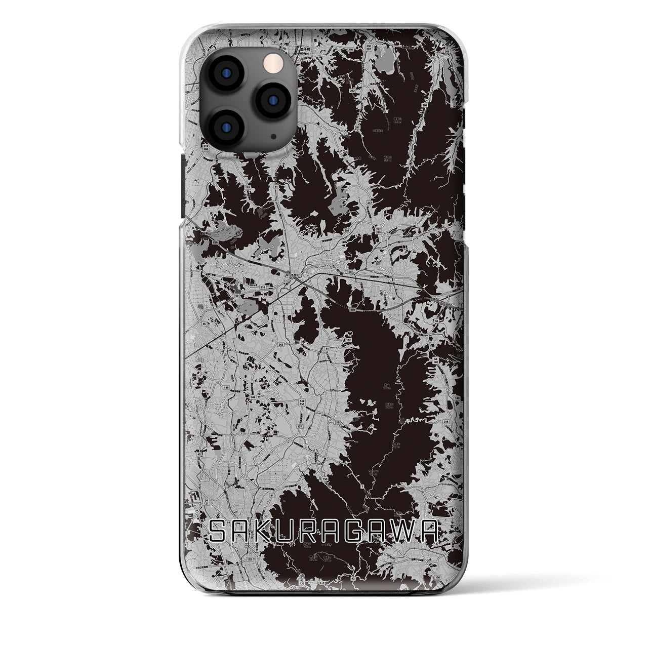 【桜川(茨城県)】地図柄iPhoneケース(クリアタイプ)