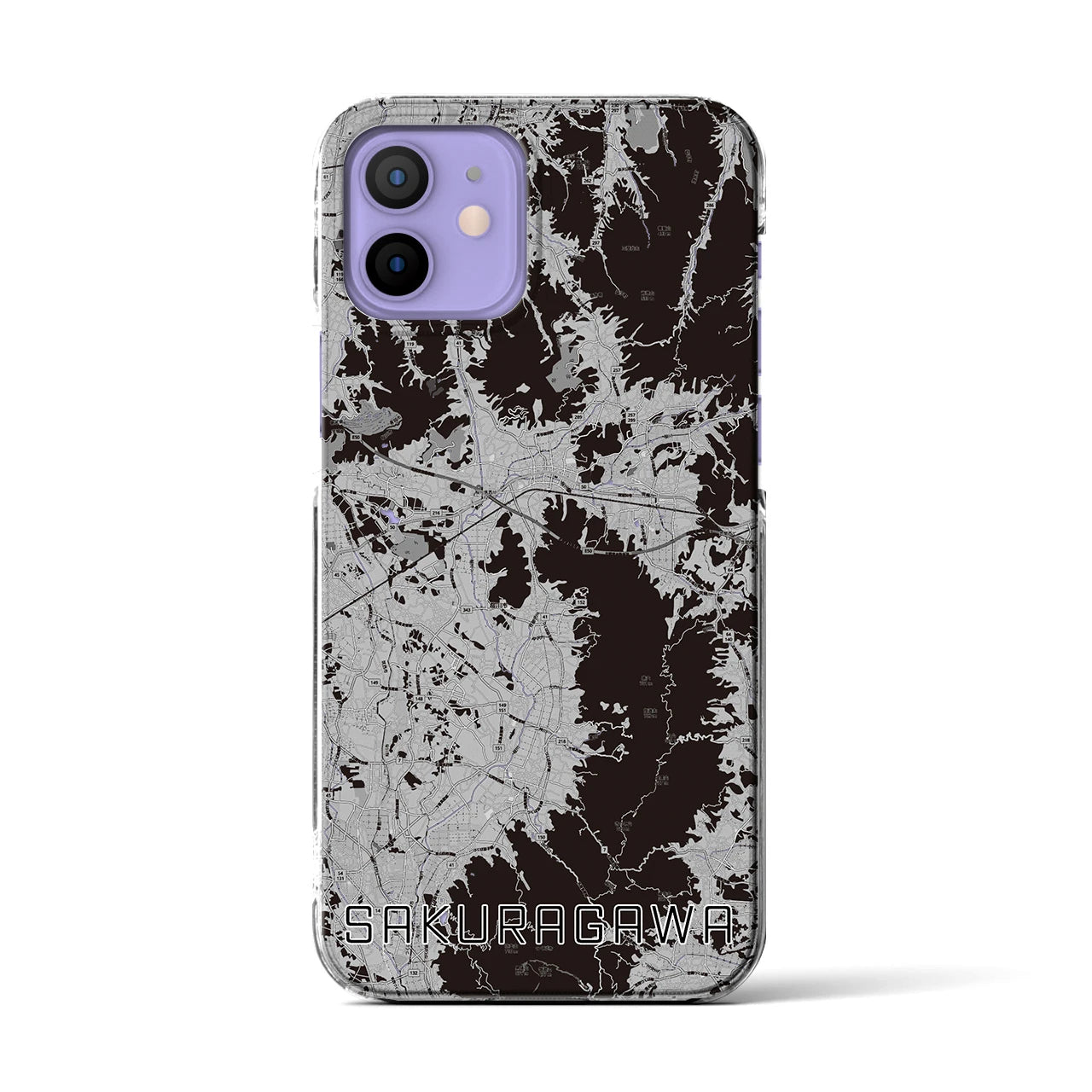 【桜川(茨城県)】地図柄iPhoneケース(クリアタイプ)