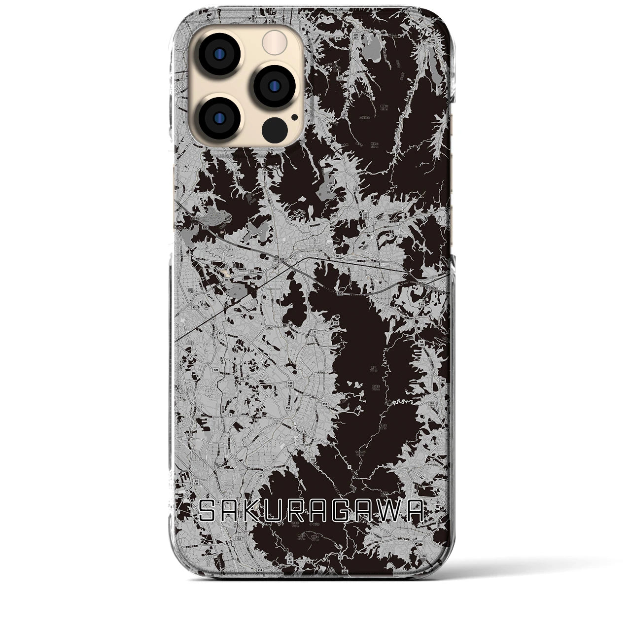 【桜川(茨城県)】地図柄iPhoneケース(クリアタイプ)