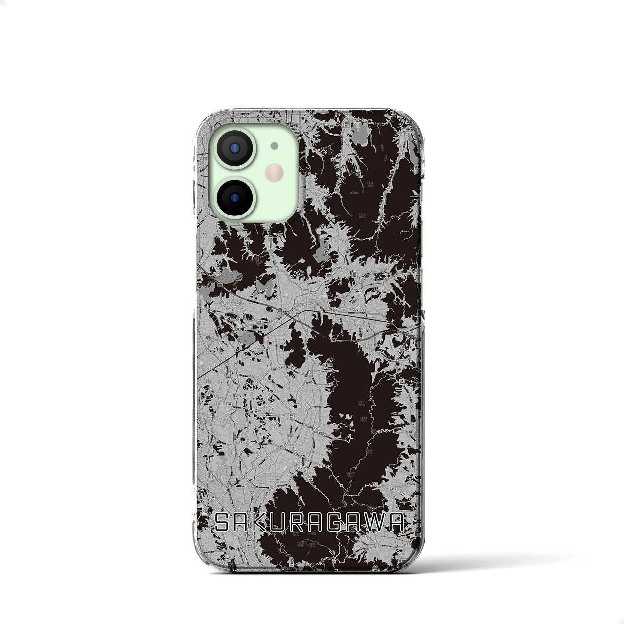 【桜川(茨城県)】地図柄iPhoneケース(クリアタイプ)