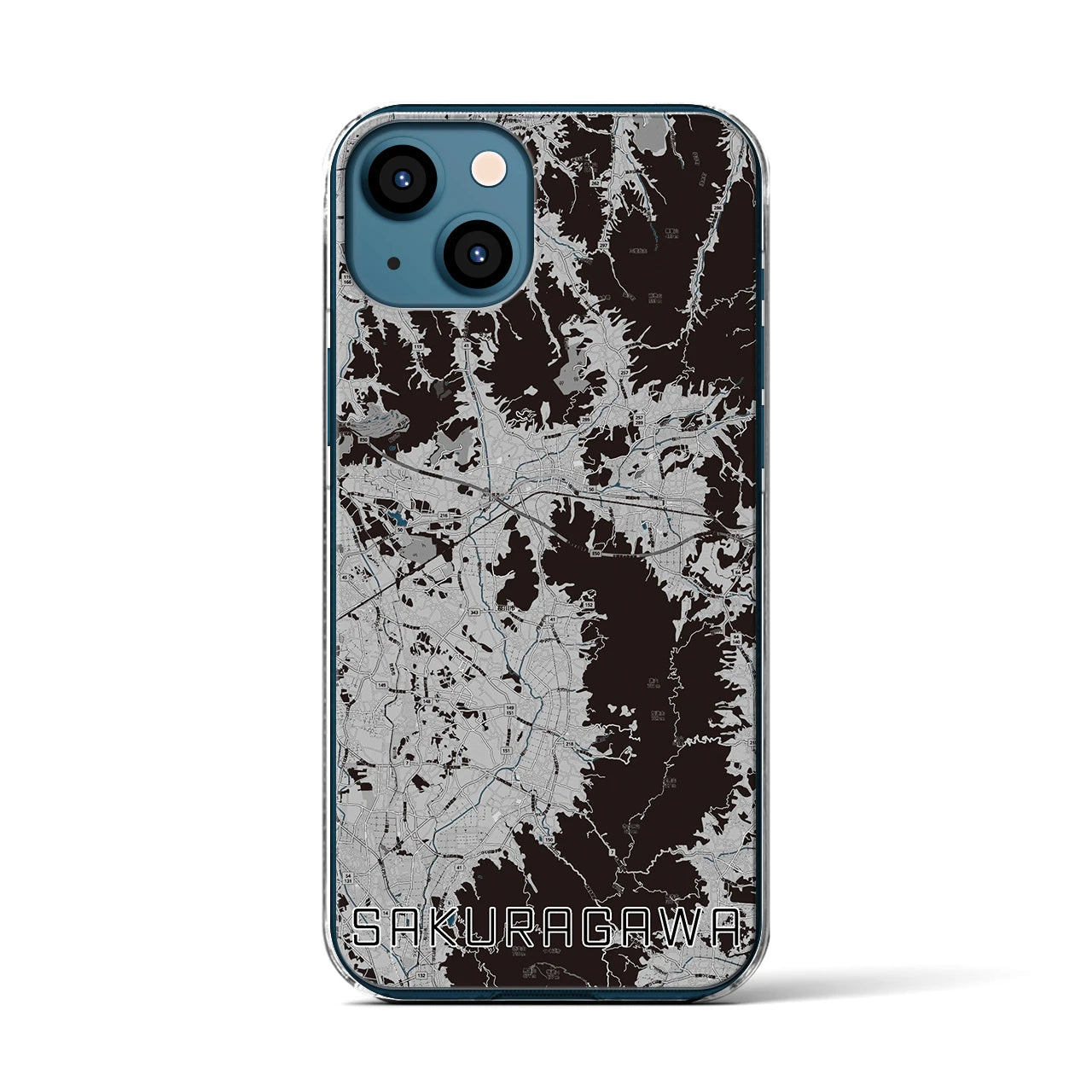 【桜川(茨城県)】地図柄iPhoneケース(クリアタイプ)
