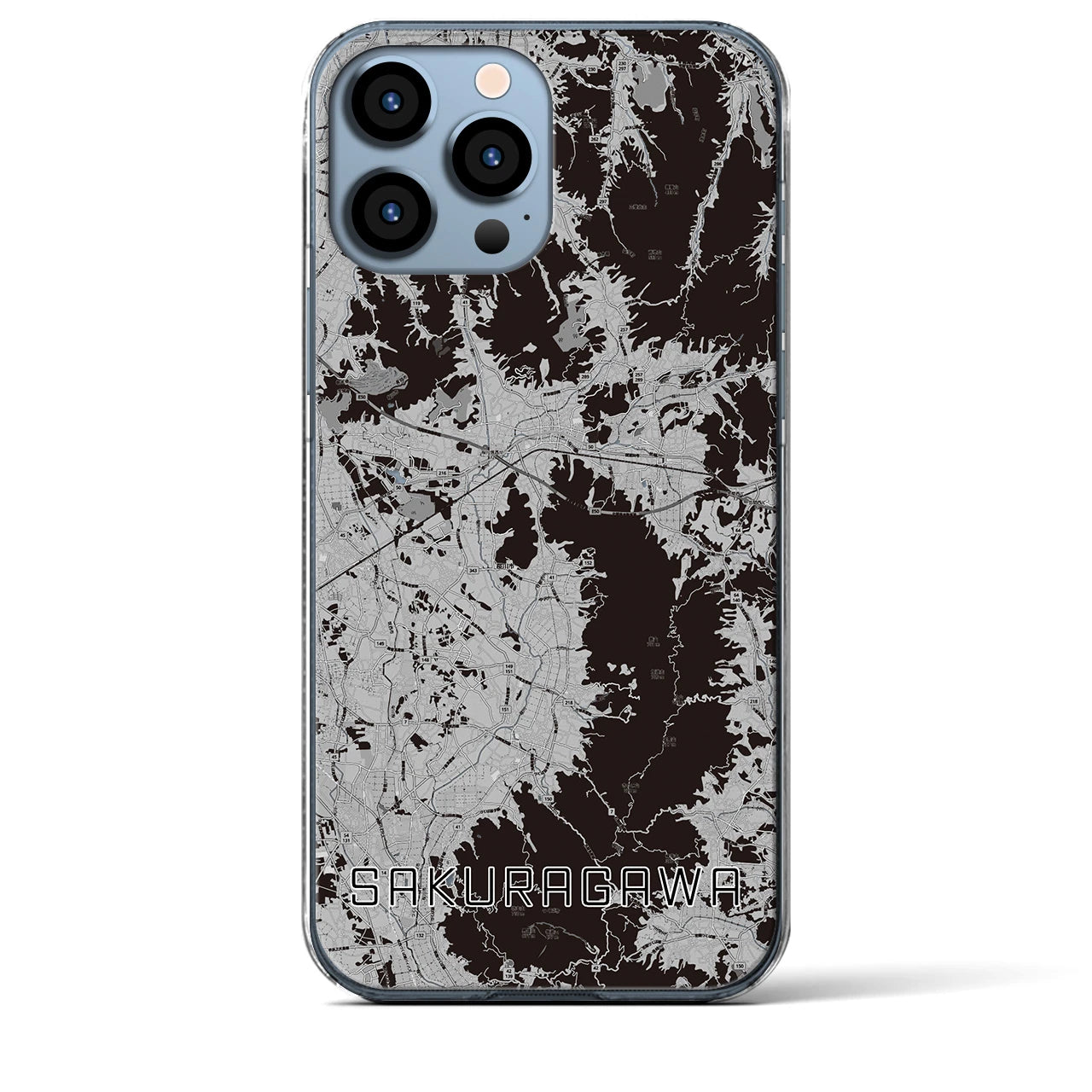 【桜川(茨城県)】地図柄iPhoneケース(クリアタイプ)