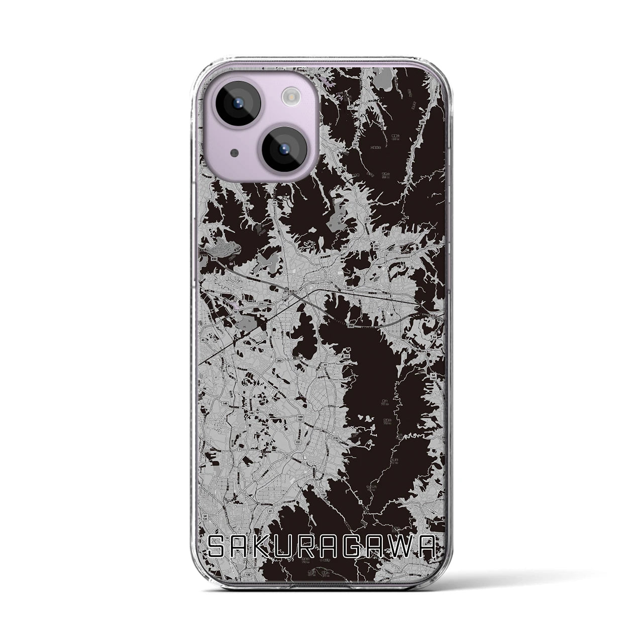 【桜川(茨城県)】地図柄iPhoneケース(クリアタイプ)