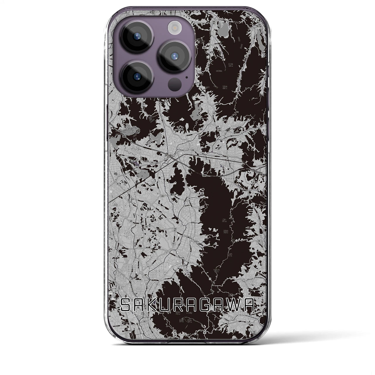 【桜川(茨城県)】地図柄iPhoneケース(クリアタイプ)