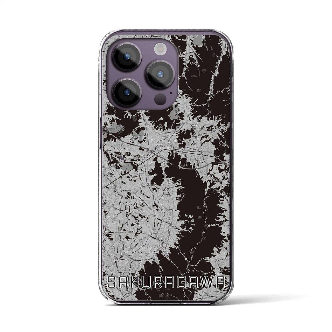 【桜川(茨城県)】地図柄iPhoneケース(クリアタイプ)