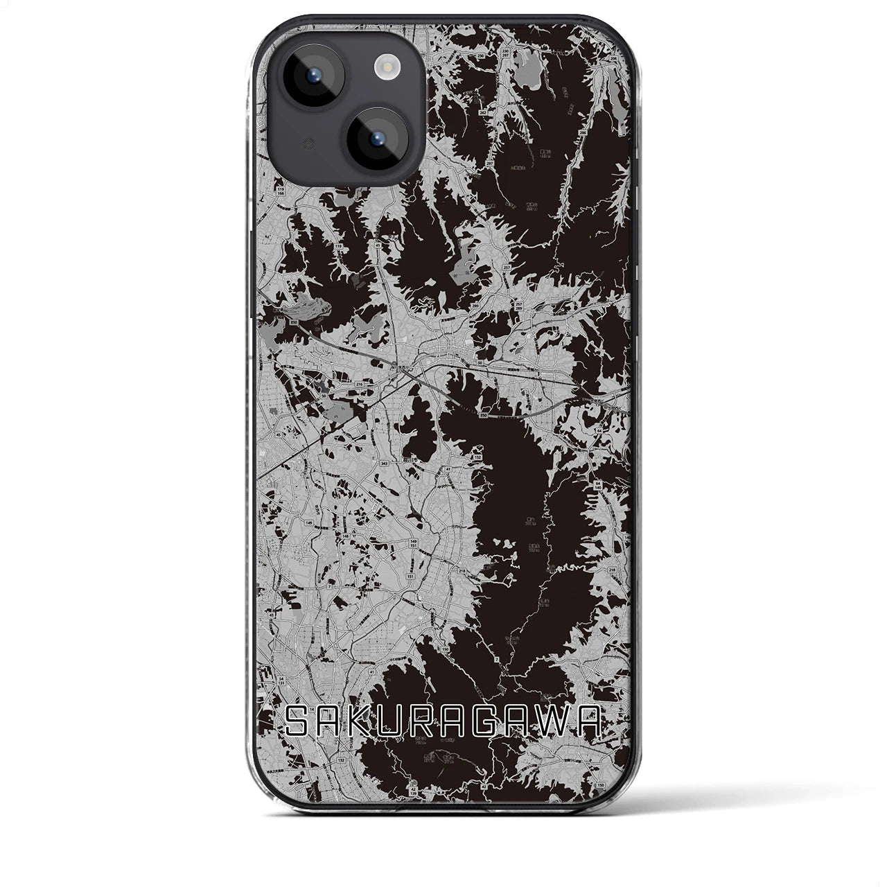 【桜川(茨城県)】地図柄iPhoneケース(クリアタイプ)