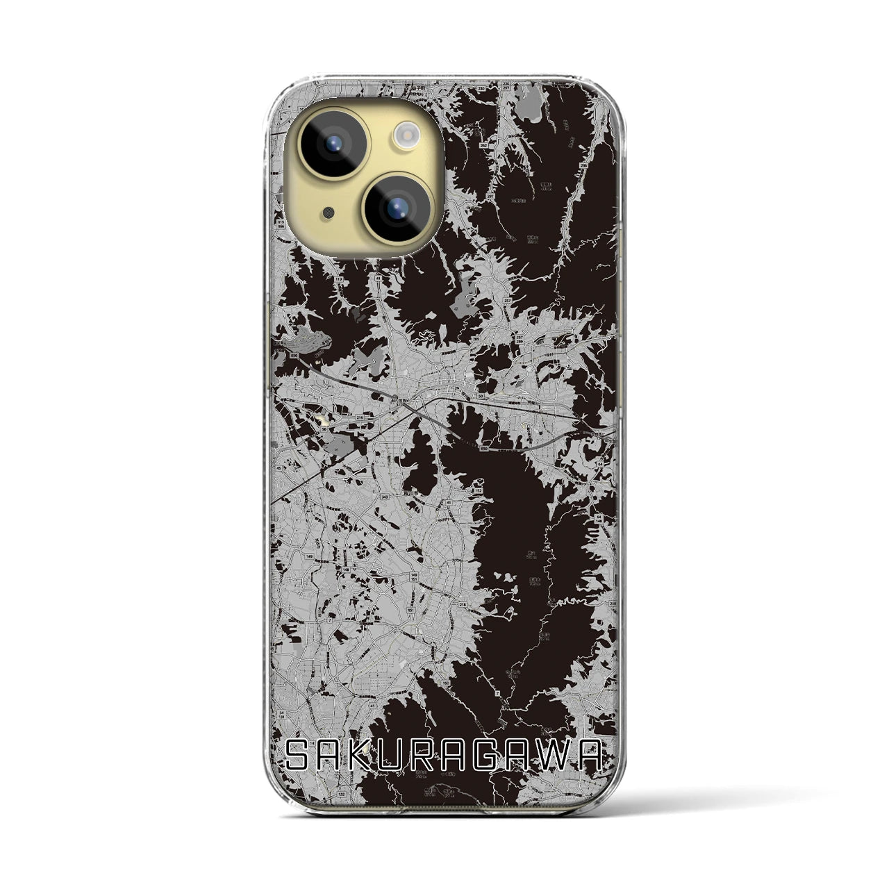 【桜川(茨城県)】地図柄iPhoneケース(クリアタイプ)