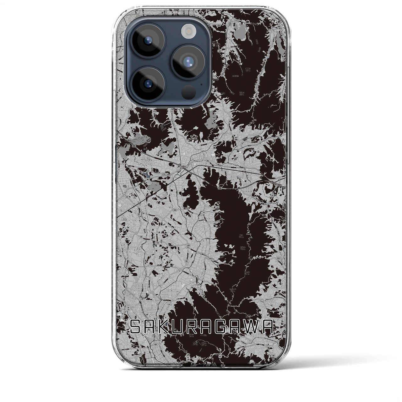 【桜川(茨城県)】地図柄iPhoneケース(クリアタイプ)