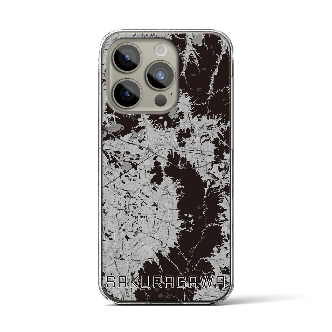 【桜川(茨城県)】地図柄iPhoneケース(クリアタイプ)