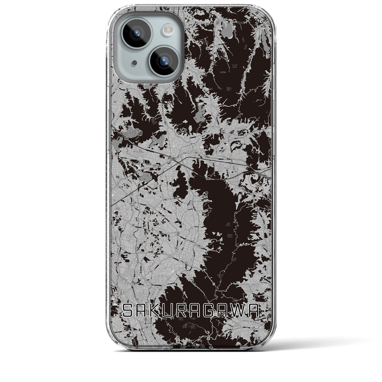 【桜川(茨城県)】地図柄iPhoneケース(クリアタイプ)