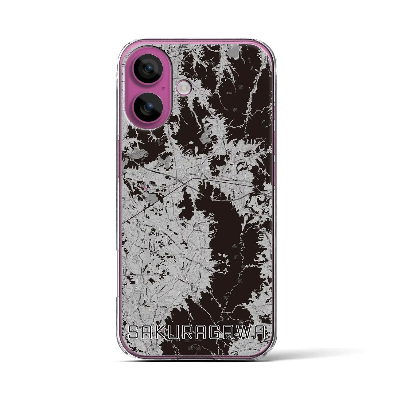 【桜川(茨城県)】地図柄iPhoneケース(クリアタイプ)
