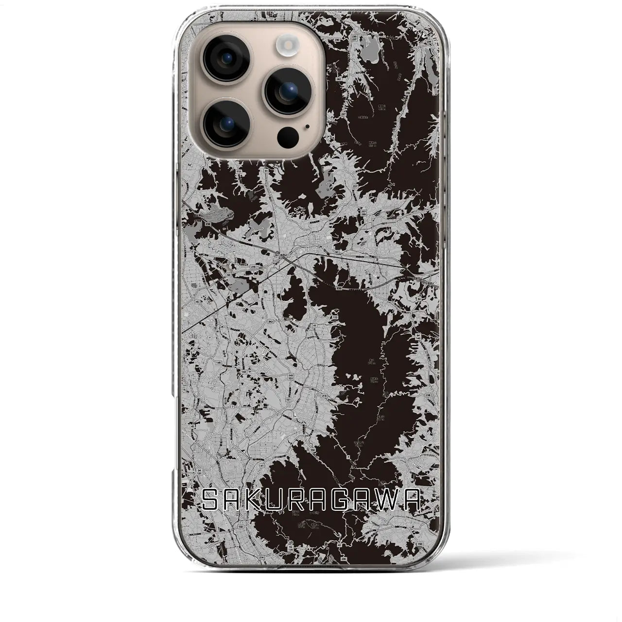 【桜川(茨城県)】地図柄iPhoneケース(クリアタイプ)
