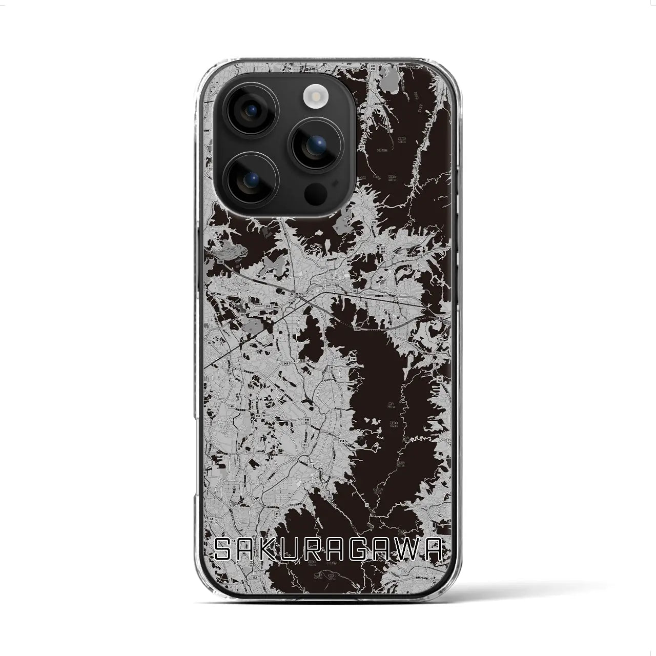 【桜川(茨城県)】地図柄iPhoneケース(クリアタイプ)