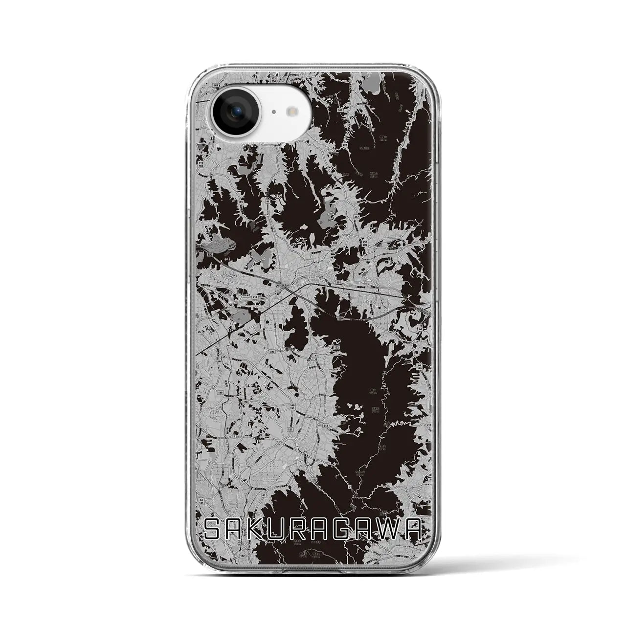 【桜川(茨城県)】地図柄iPhoneケース(クリアタイプ)