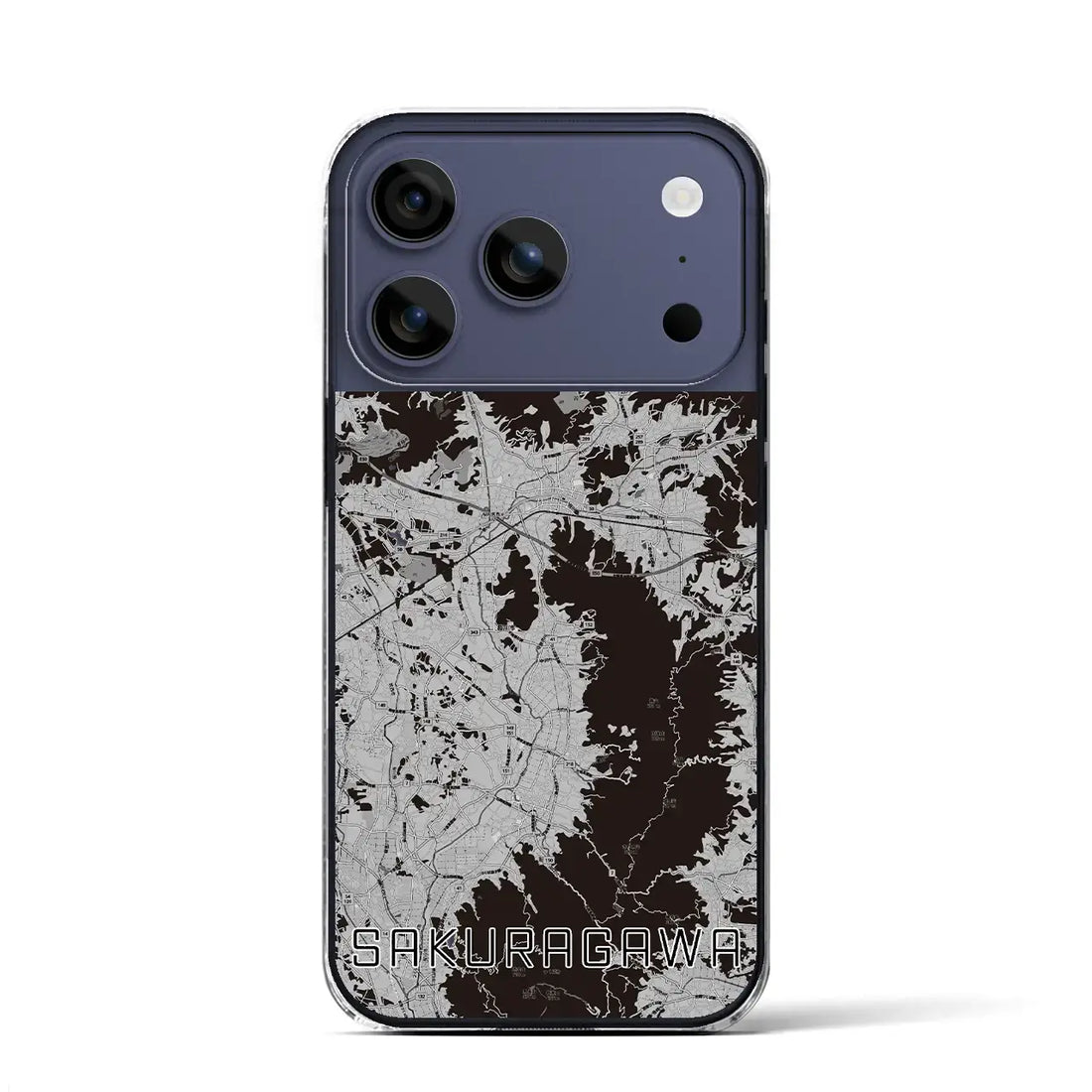 【桜川(茨城県)】地図柄iPhoneケース(クリアタイプ)