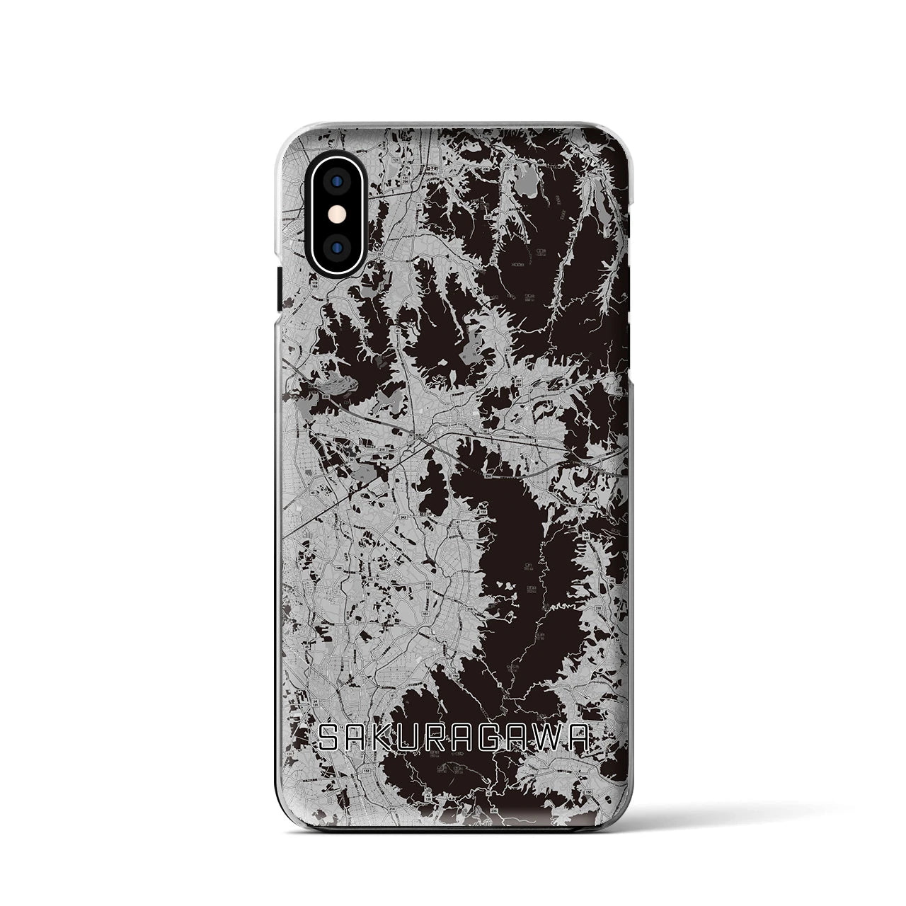 【桜川(茨城県)】地図柄iPhoneケース(クリアタイプ)