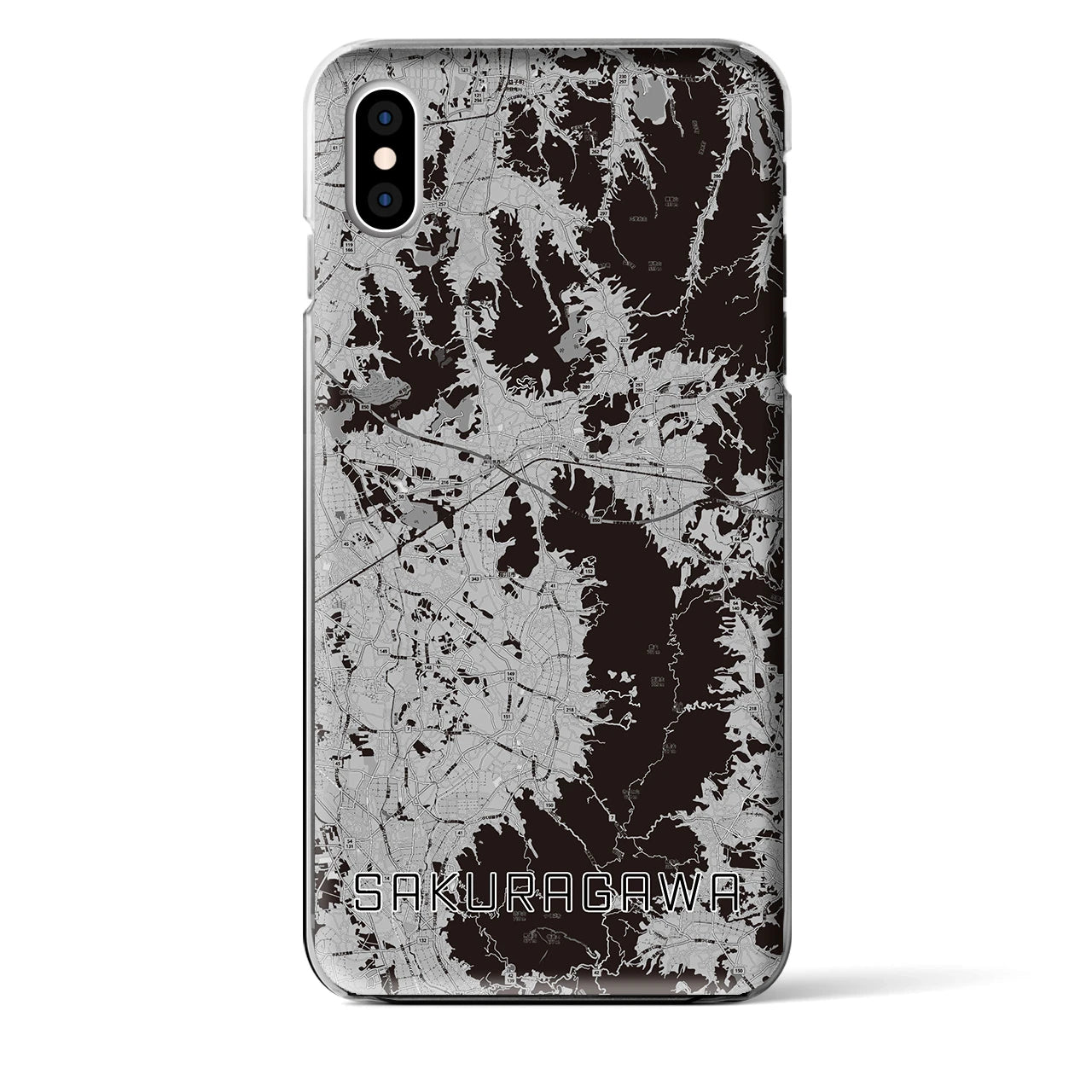 【桜川(茨城県)】地図柄iPhoneケース(クリアタイプ)
