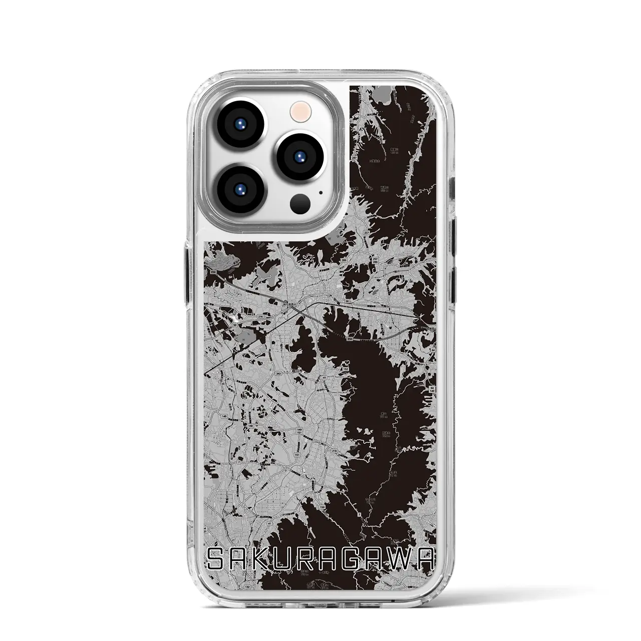 【桜川(茨城県)】地図柄iPhoneケース(MagSafeタイプ)