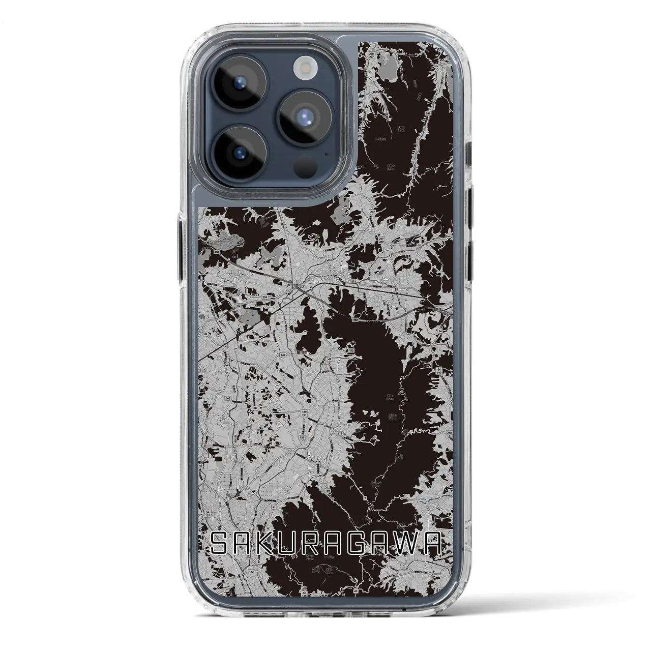 【桜川(茨城県)】地図柄iPhoneケース(MagSafeタイプ)