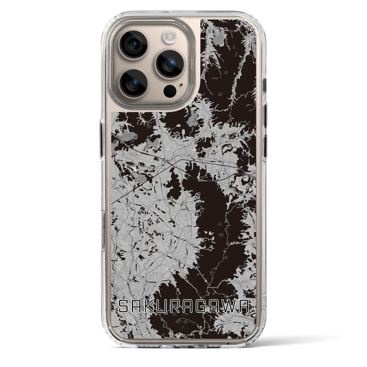 【桜川(茨城県)】地図柄iPhoneケース(MagSafeタイプ)