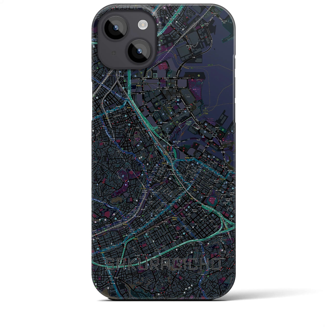 【桜木町(神奈川県)】地図柄iPhoneケース(バックカバータイプ)