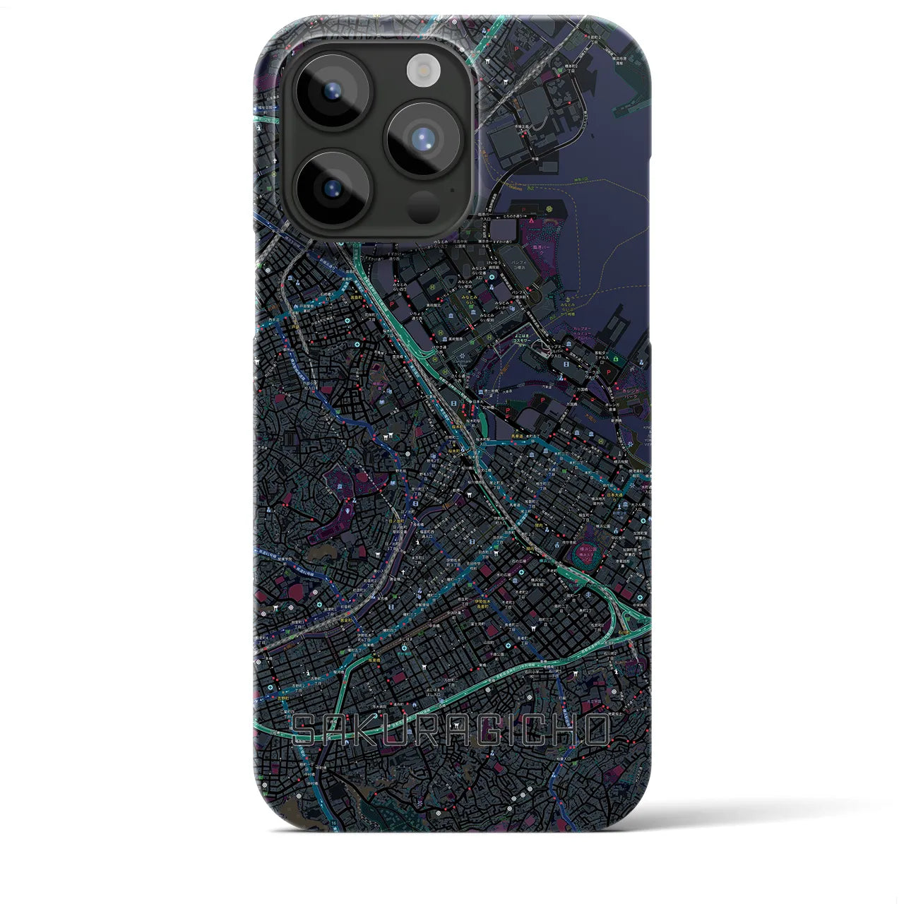 【桜木町(神奈川県)】地図柄iPhoneケース(バックカバータイプ)