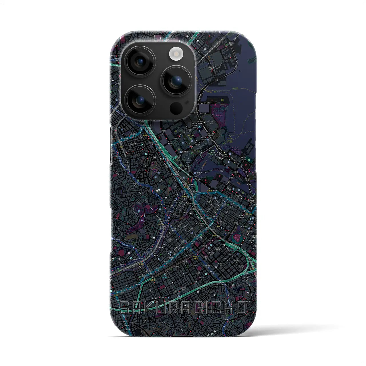 【桜木町(神奈川県)】地図柄iPhoneケース(バックカバータイプ)