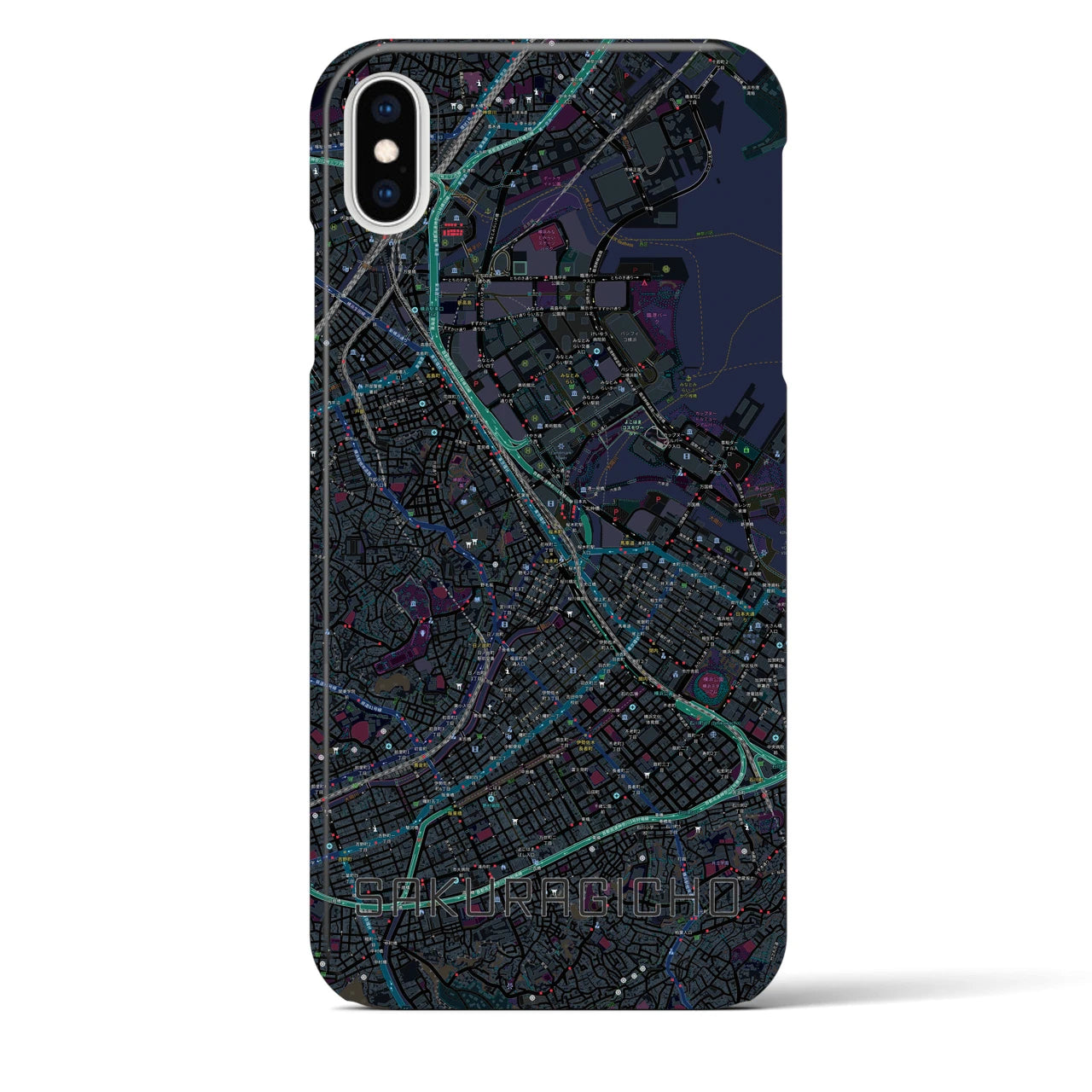【桜木町(神奈川県)】地図柄iPhoneケース(バックカバータイプ)