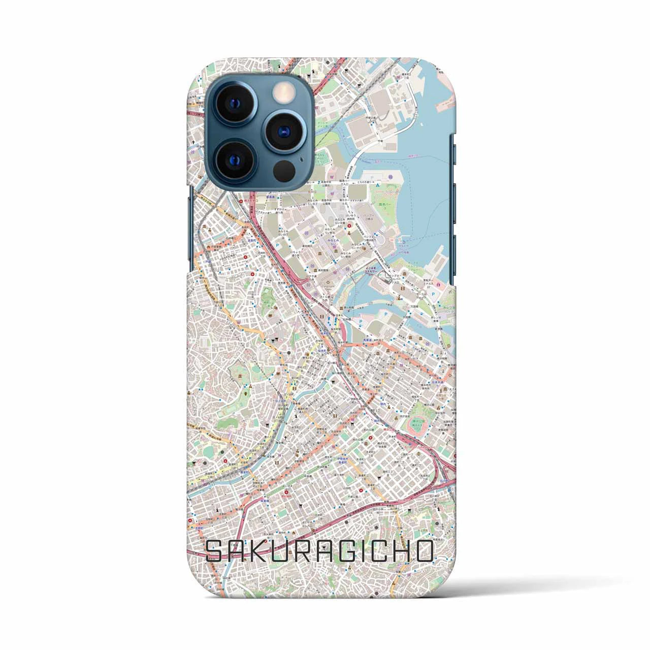 【桜木町(神奈川県)】地図柄iPhoneケース(バックカバータイプ)