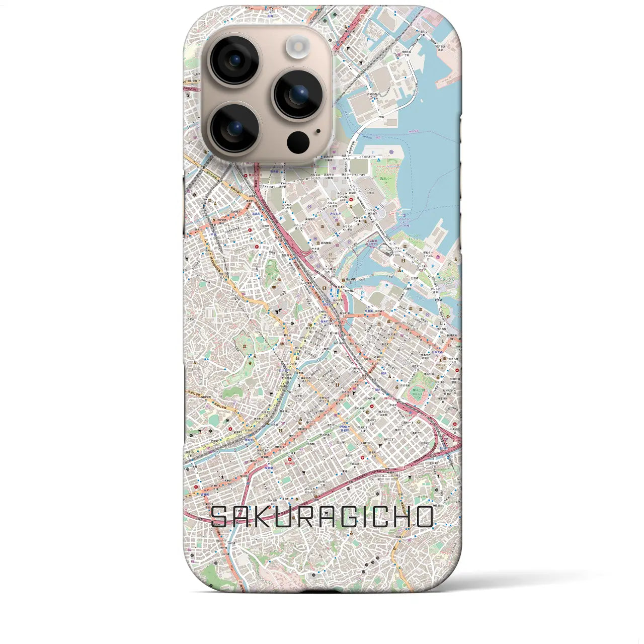 【桜木町(神奈川県)】地図柄iPhoneケース(バックカバータイプ)