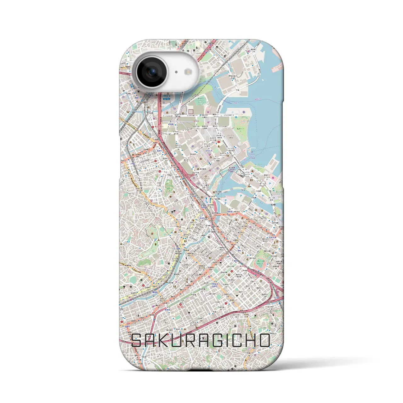 【桜木町(神奈川県)】地図柄iPhoneケース(バックカバータイプ)