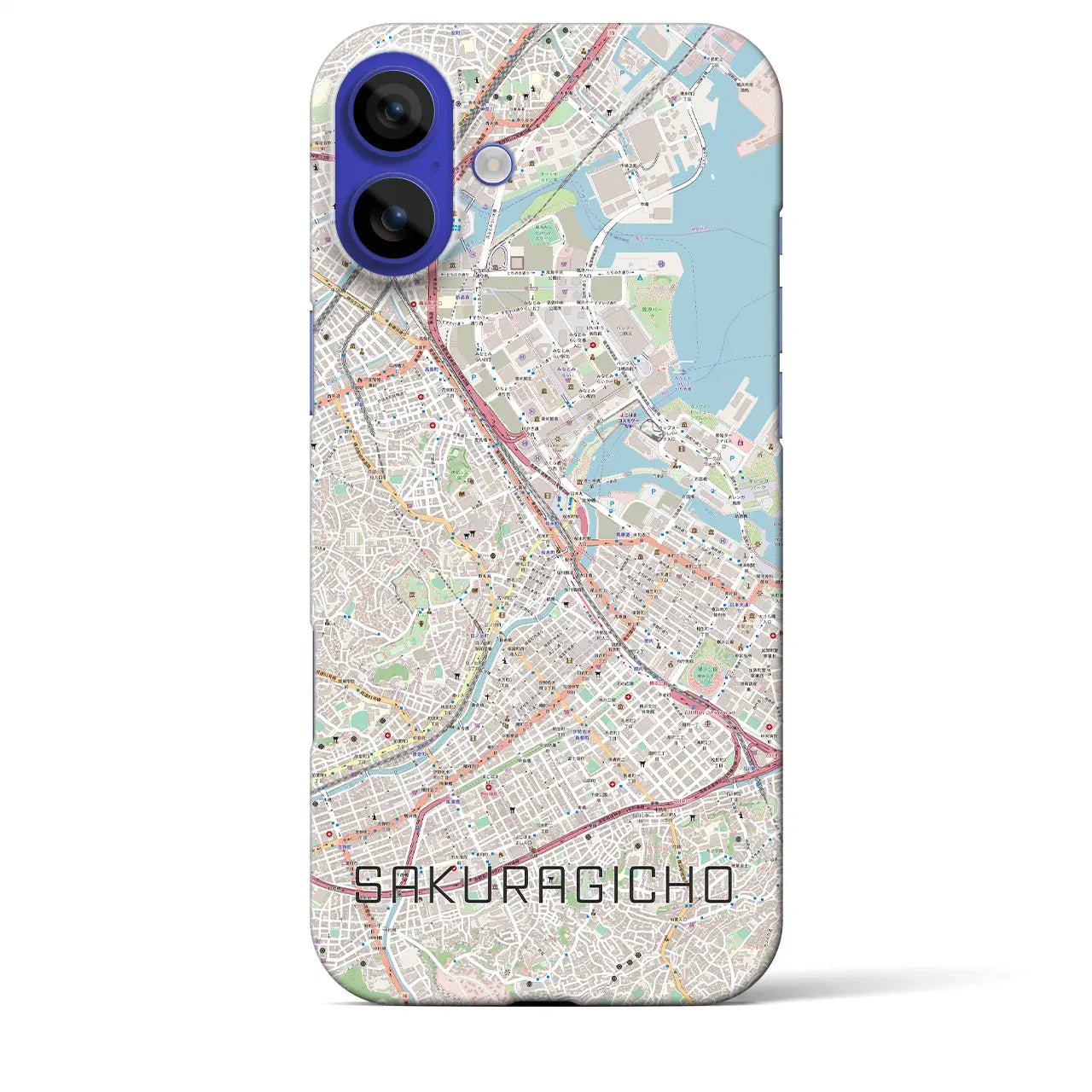 【桜木町(神奈川県)】地図柄iPhoneケース(バックカバータイプ)ナチュラル・iPhone 16 Pro Max 用