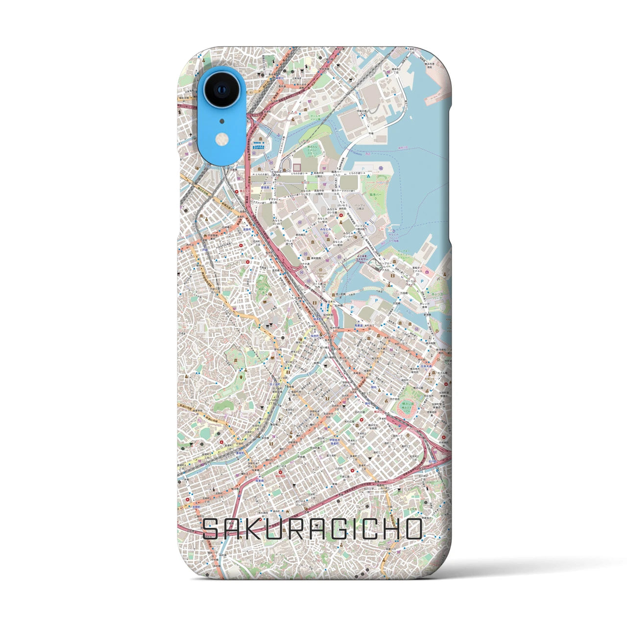 【桜木町(神奈川県)】地図柄iPhoneケース(バックカバータイプ)