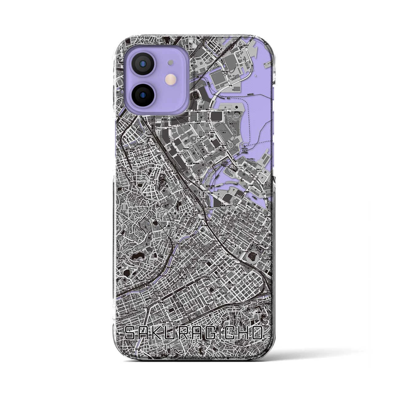 【桜木町(神奈川県)】地図柄iPhoneケース(クリアタイプ)