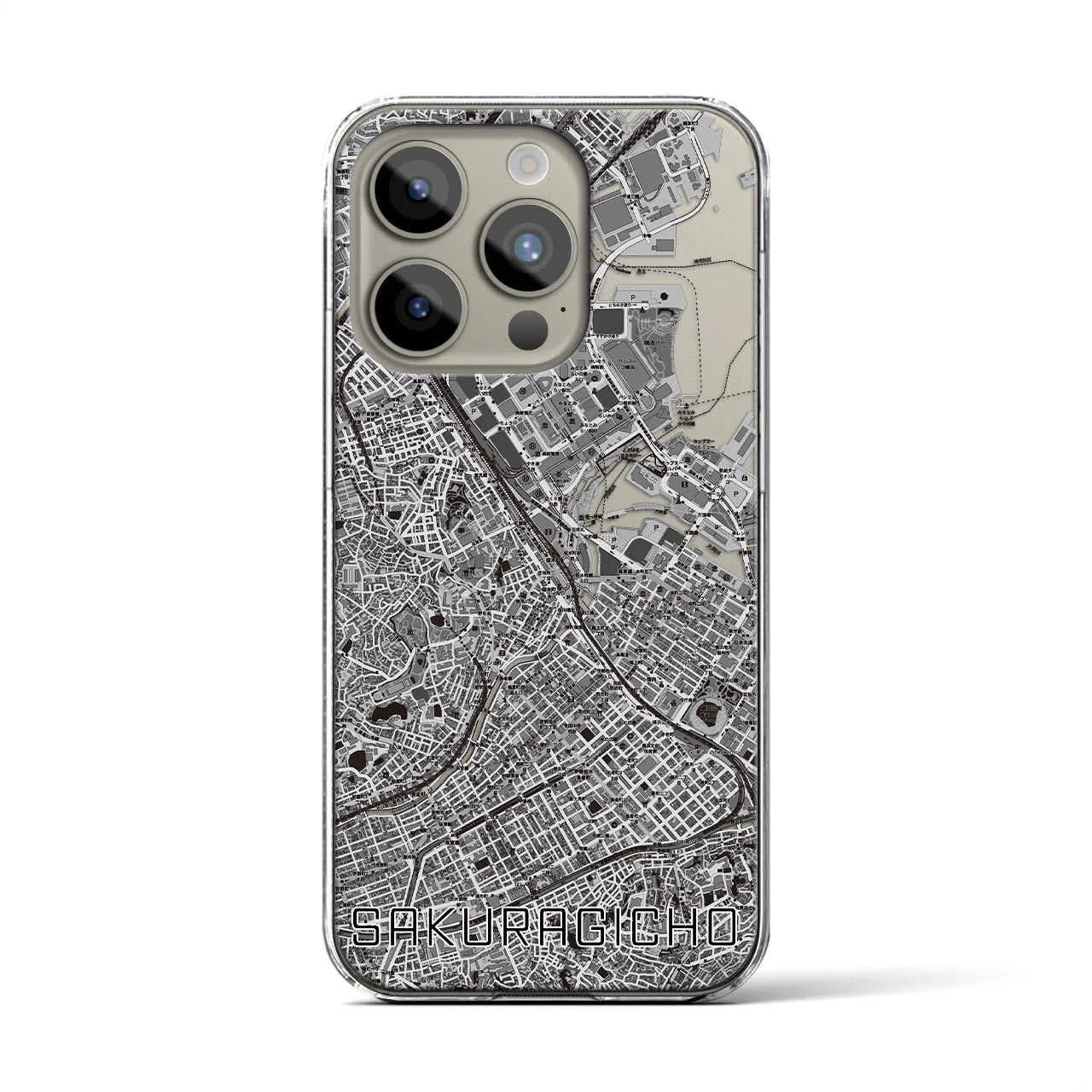 【桜木町(神奈川県)】地図柄iPhoneケース(クリアタイプ)