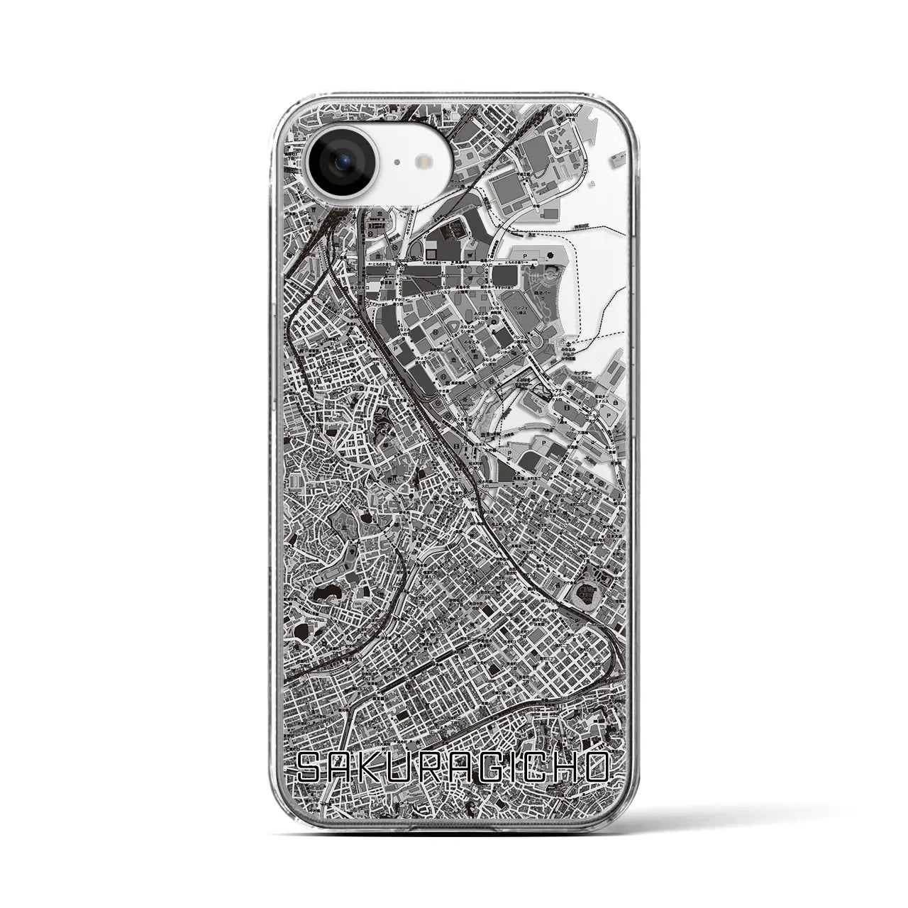 【桜木町(神奈川県)】地図柄iPhoneケース(クリアタイプ)