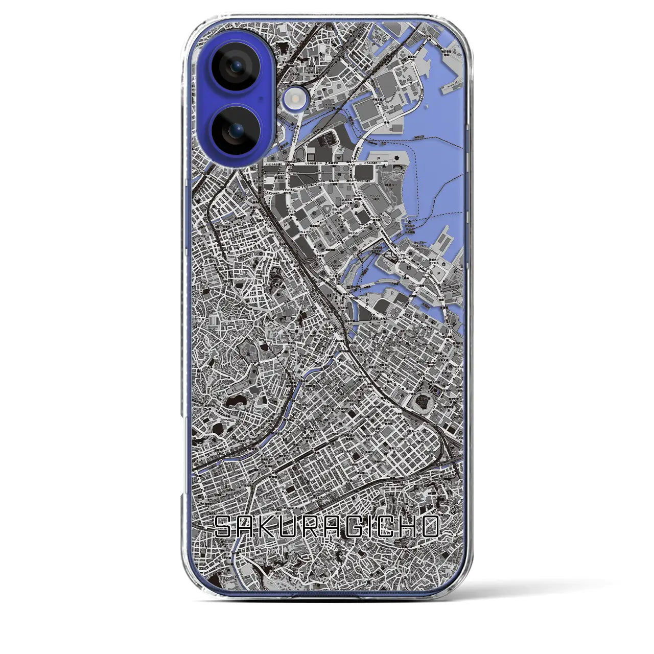 【桜木町(神奈川県)】地図柄iPhoneケース(クリアタイプ)