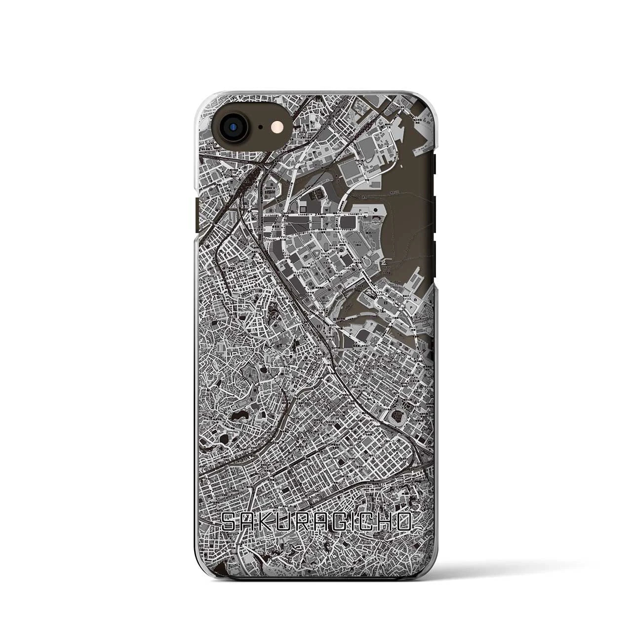 【桜木町(神奈川県)】地図柄iPhoneケース(クリアタイプ)