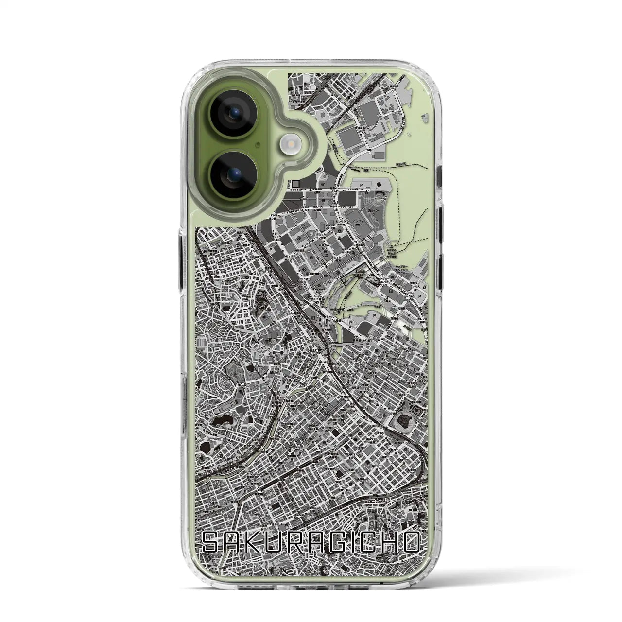 【桜木町(神奈川県)】地図柄iPhoneケース(MagSafeタイプ)