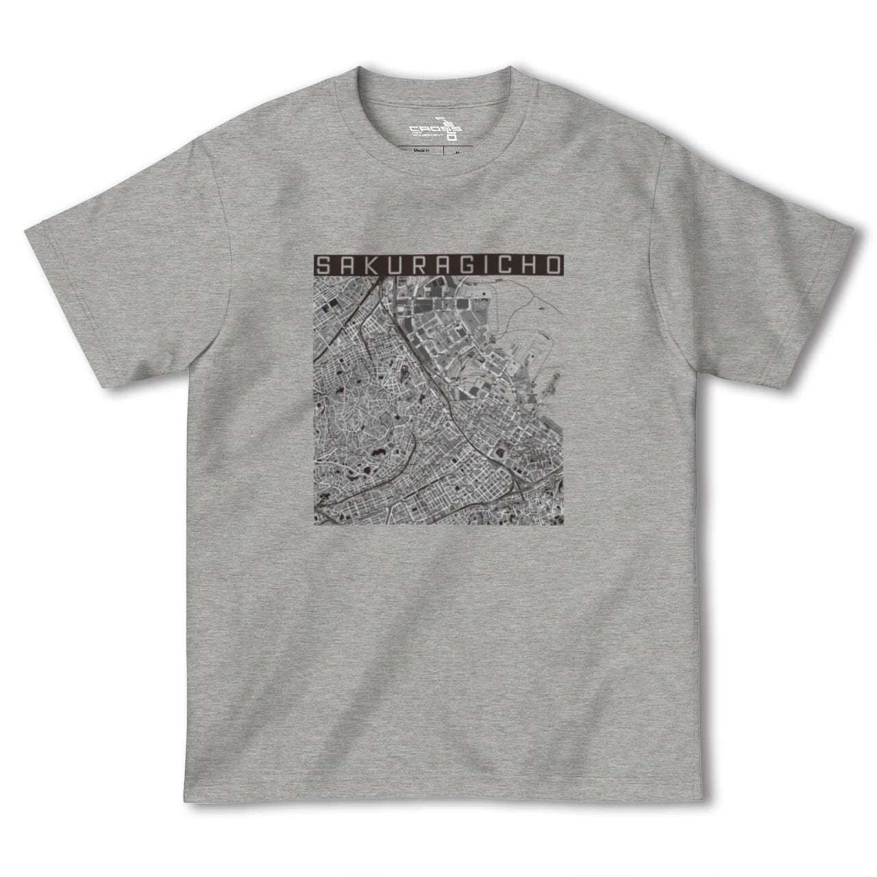 【桜木町(神奈川県)】地図柄ヘビーウェイトTシャツ