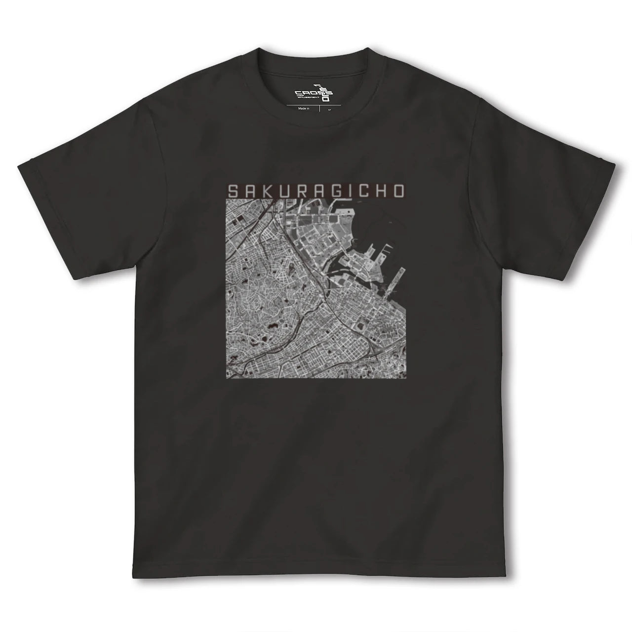 【桜木町(神奈川県)】地図柄ヘビーウェイトTシャツ
